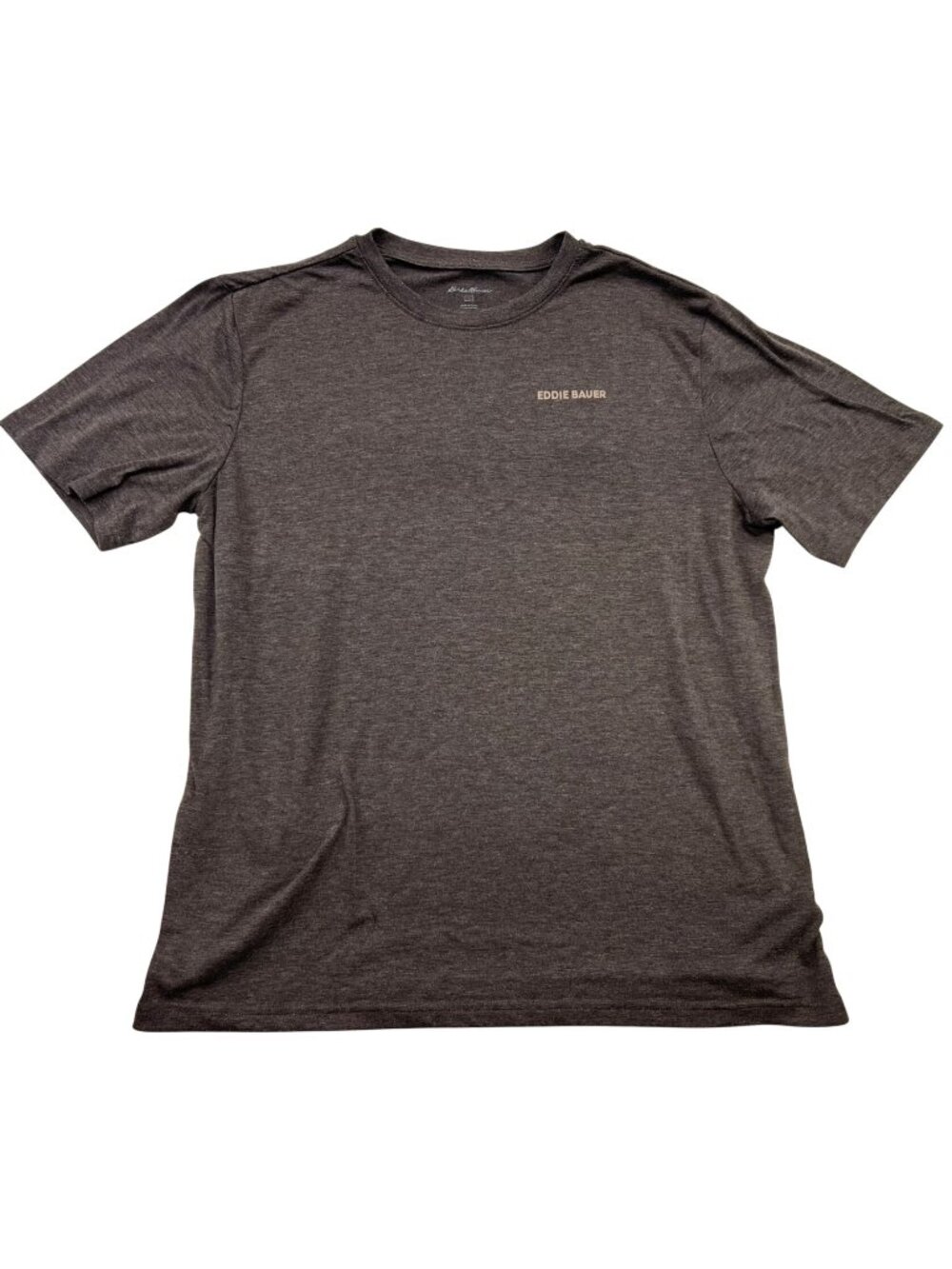 Eddie Bauer Men's Crewneck Casual T-Shirt Short Sleeve Size L Heathered Brown